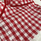 Halter Neck Bow Plaid Crop Top With Shirred Back For Women Cute Fashion Blouse