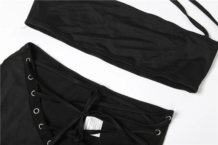 Midnight Halter Camisole Set With Shirred Pants