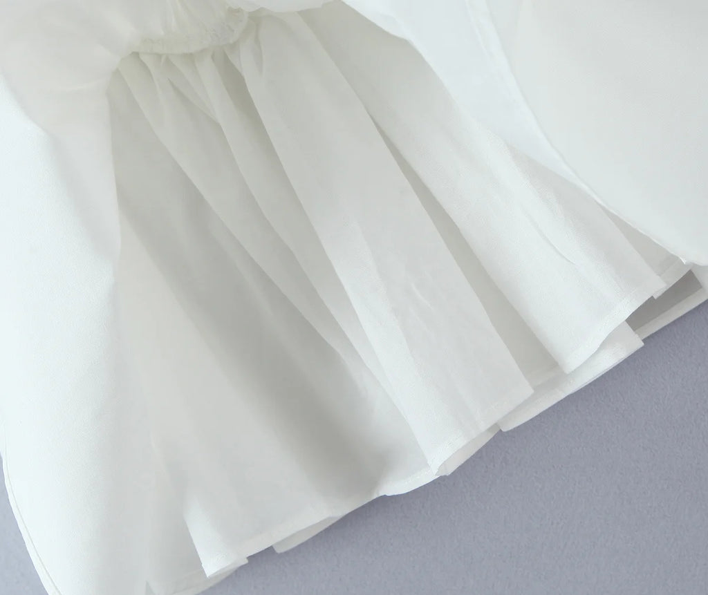 Backless Halter Embroidered White Dress For Women Elegant A Line Mini Dress