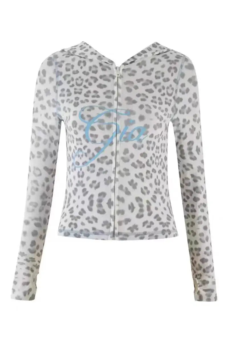 Two Piece Slim Fit Letter Print Hooded Zipper Jacket And Pants Set Open Thread Design