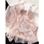 Sensual Lace See-Through Lingerie Set Delicate Sheer Bra And Panty Ensemble Boudoir Style