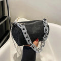 Mini Crossbody Rhinestone Bucket Bag With Glitter Chain Purse