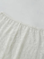 Lace Capri Pants For Women With Elastic Waist Cropped See Through Design