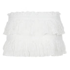 Lace Trim Knot High Waist Pleated Mini Skirt With Color Blocking Details For Seductive Style