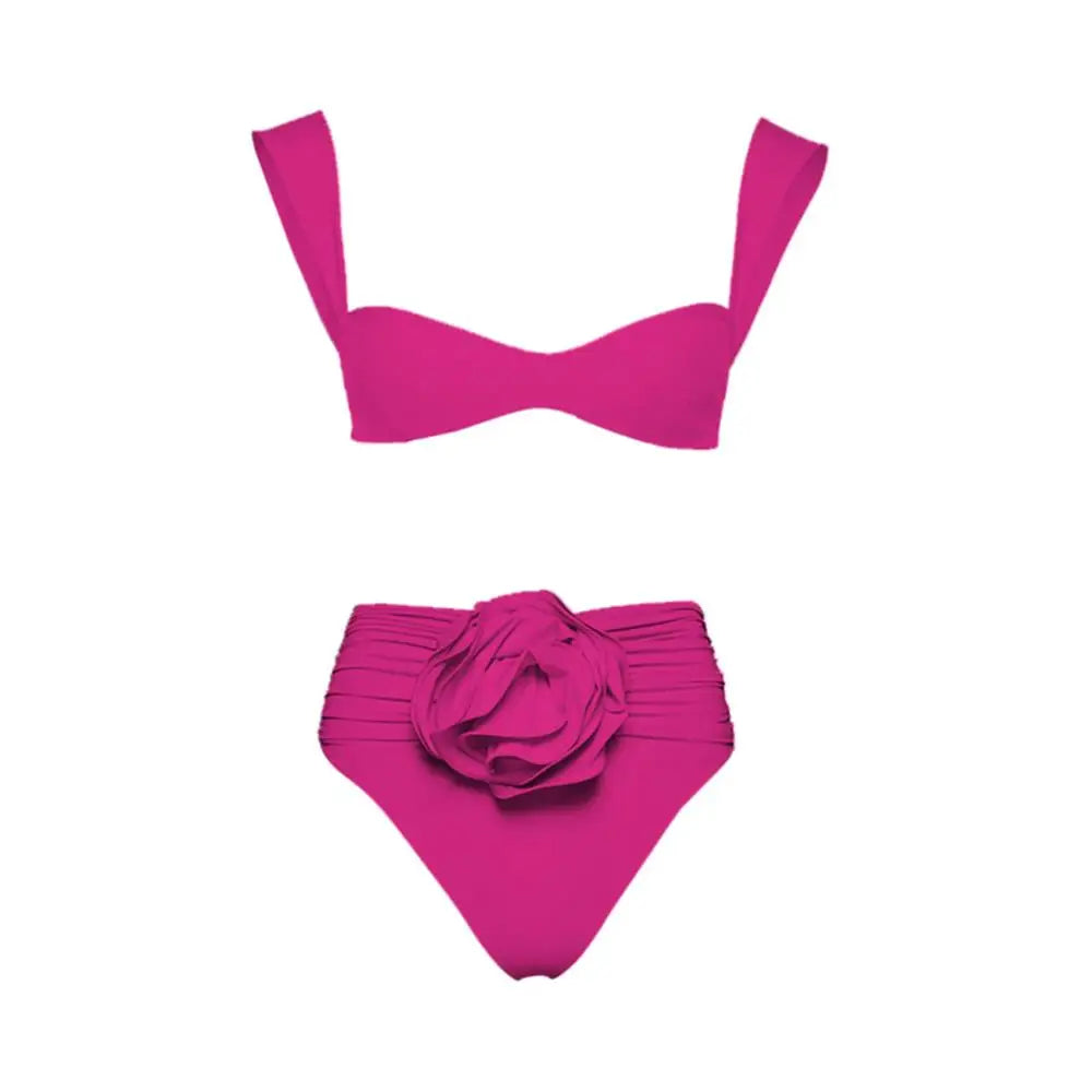 Floral Bikini Set With Cover Up Chic Beachwear