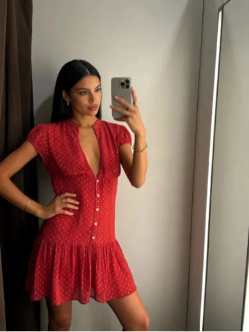 Polka Dot Spring Mini Dress