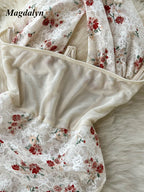 Floral Halter With Mesh Bodysuit