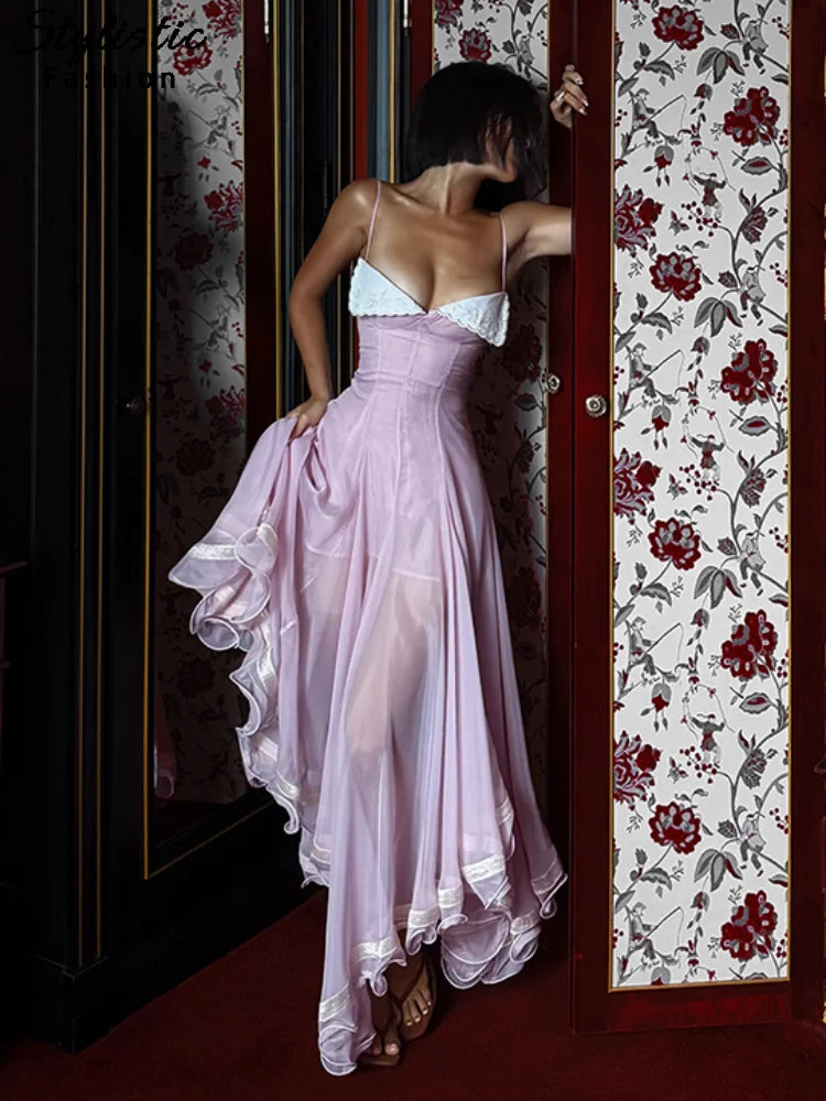 Sexy Patchwork Backless Pleated Beach Dress