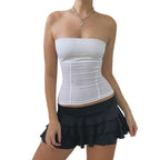 Off Shoulder Corset Top With Strapless Bustier Silhouette