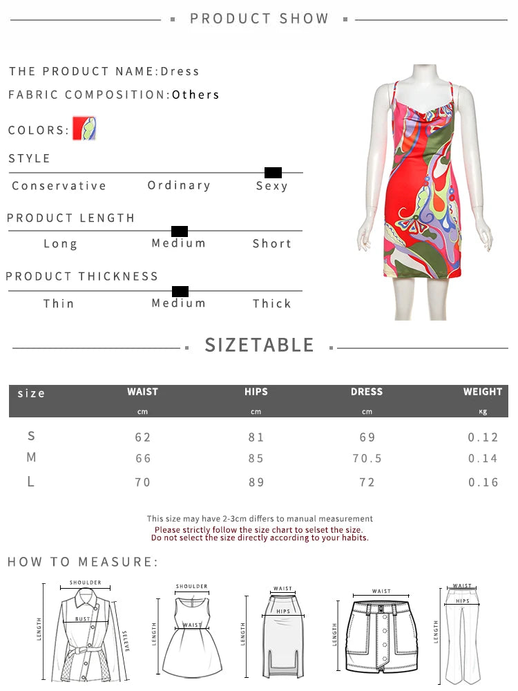 Colorful Print Backless Bodycon Mini Dress