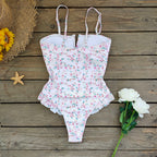 Bandage One Piece Swimsuit Women Swimwear Ruffle Bodysuit Monokini
