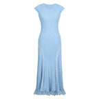 Lace Collar Splice Dress Slimming Fish Tail Gown