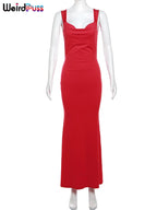 Chic Backless Maxi Dress With Bow Lace Up Details For Evening