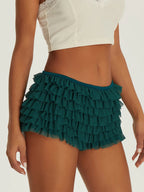 Breathable Solid Color Ruffles Boxer Briefs With Bow