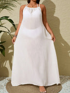 White Sleeveless Maxi Beach Cover Up