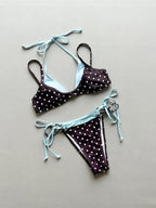 Halter Bikini Set in Plaid and Polka Dots