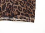 Vintage Leopard Print Mesh Long Skirt With Empire Waist Flowy Tulle