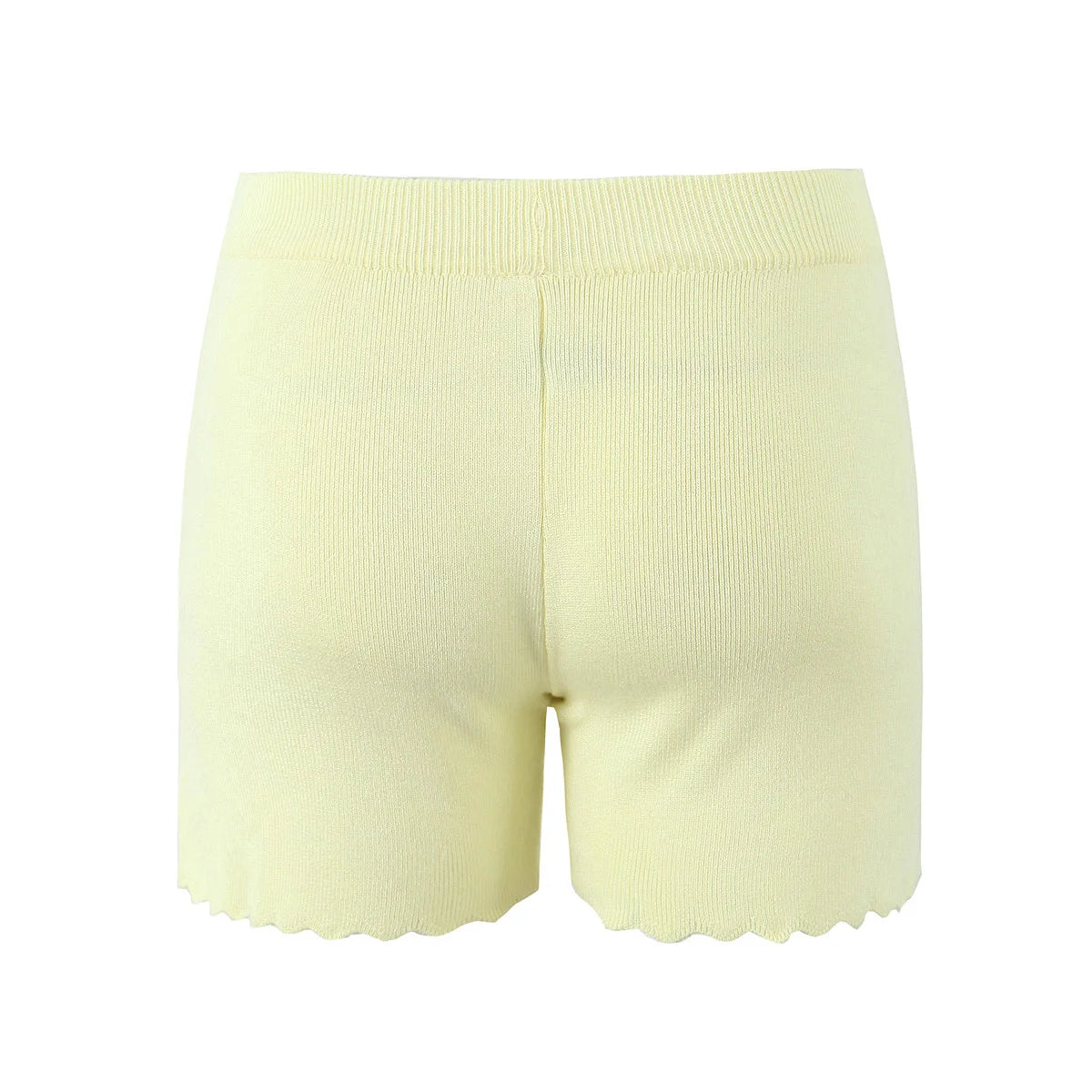 Vintage Two-piece Knit Cardigan And Elastic Waist Shorts Set