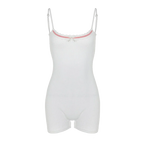 Ruffles Slip V Neck Sleeveless Backless Colorblock Playsuit