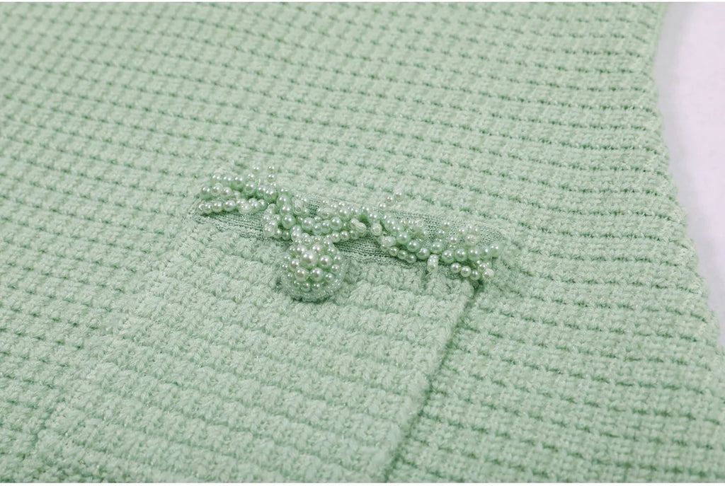 Beaded Knit A Line Dress