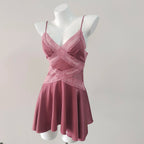 Dreamy Ice Silk With Lace Suspender Detail