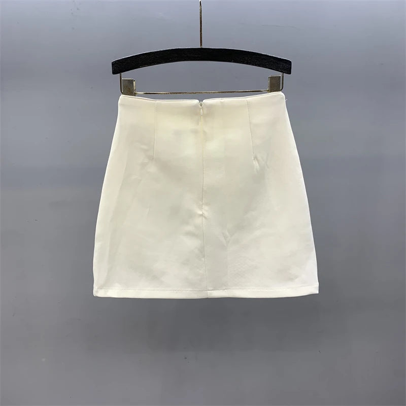 Floral Sequined Mini Skirt With High Waist Glam Inspired Retro Vibe