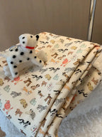 Cozy Puppy Print High Waist Fleece-Lined Flared Leg Pants
