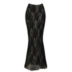 Lace One Piece Swimsuit With Skirt Cut Out Halter Neck High Leg Beach Bodysuit Monokini
