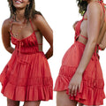 Breezy Tie-Up Backless Sundress With Sleeveless A-Line Silhouette