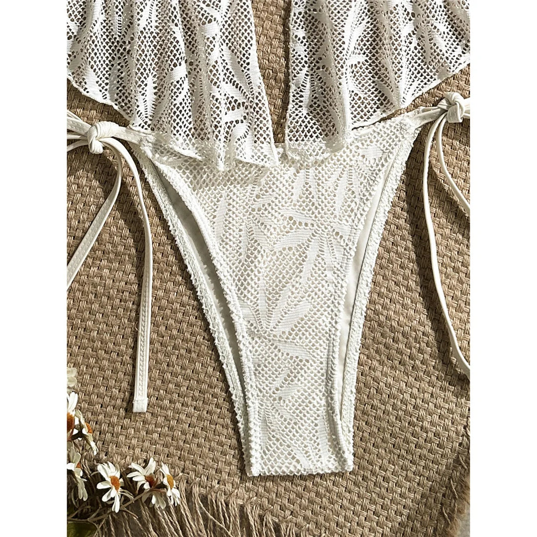 Hollow Out Tankini Halter Bikini Padded Two-pieces Bikini set