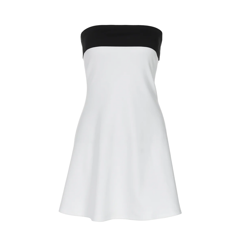 Block Strapless Patchwork Mini Dress