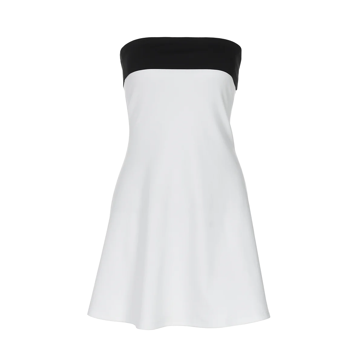 Block Strapless Patchwork Mini Dress