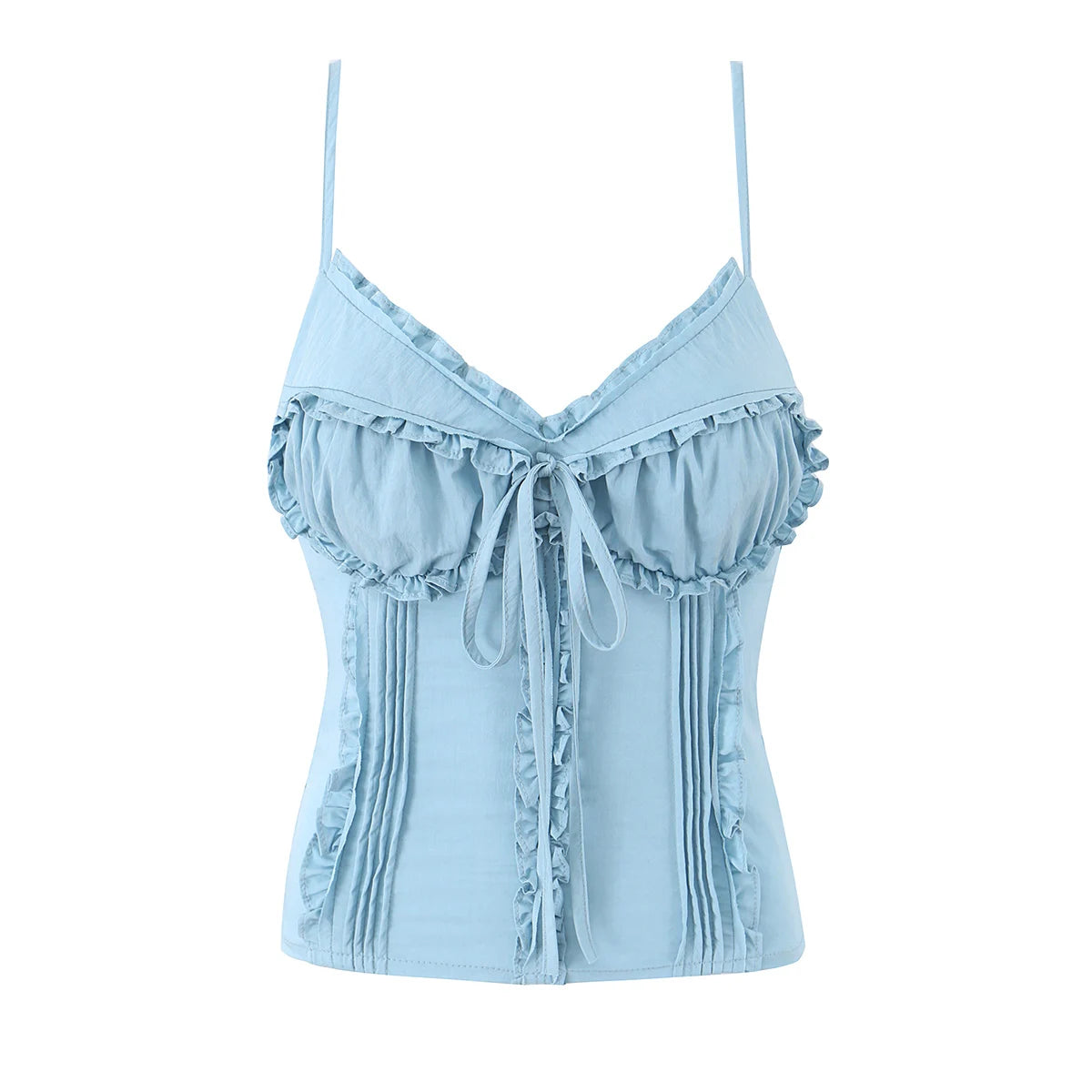 Sleek Backless V Neck Bow Crop Camisole Top