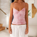 Floral Backless Camisole Tank Top