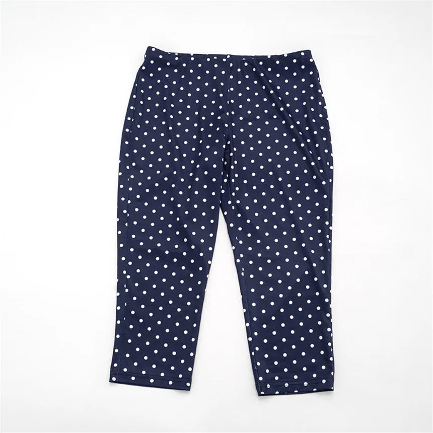 Vintage Polka Dot Two Piece Set Strapless Tube Top And Capri Pants