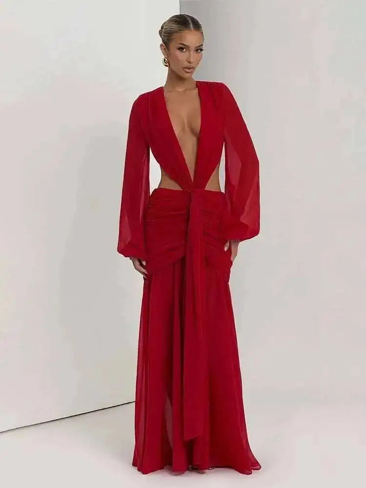 Off Shoulder Pleated Maxi Dress With Lace Patchwork
