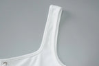 Two Piece Set For Women Sleeveless Tie Front Tank Top And Capri Pants