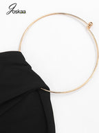 Urban Halter Crop Top And High Waist Capri Set With Metal Ring Detail Two-piece