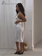 Chic Polka Dot Two Piece Set With Halter Lace Up Corset Top And Cropped Pants Y2K Inspired Outfit