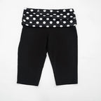 Patchwork Polka Dot Print Two Piece Set With Backless Halter Crop Top And Pleated Waist Capri Pants