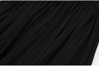 Knit Maxi Dress With Short Sleeve Hollow Detailing And Pleated Skirt