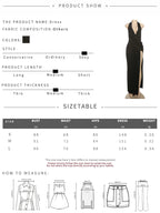 Elegant Halter Backless Maxi Dress With Deep V Neck And High Slit