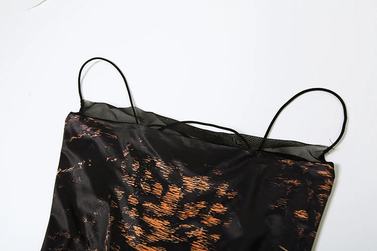 Backless Shirred Mesh Patchwork Dress Sleeveless