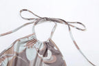 Backless Halter Floral Playsuit For Women Stretchy Romper Sleeveless