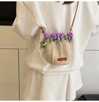 String Bucket Bag For Women Lightweight Crossbody Versatile Hollowout Design