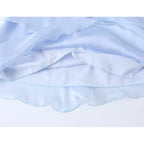 Dreamy Light Blue Halter Backless Mini Dress With Tiered Ruffle Accents
