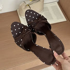 Silk Polka Dot Butterfly Knot Heels