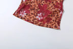 Leopard Print Mesh Patchwork Dress With Ring Details