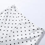 White With Black Dots Halter Top And Vest Capri Pants Set Two Piece