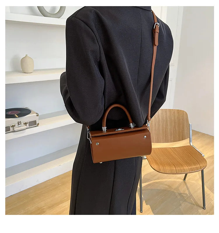 Elegant Womens Shoulder Crossbody With Pillow Accent Pu Leather Luxury Handbag